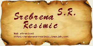 Srebrena Resimić vizit kartica